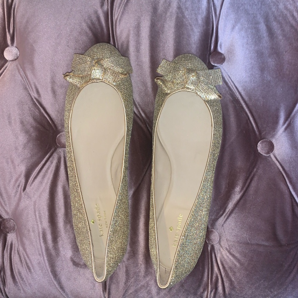 Kate spade gold sparkly flats